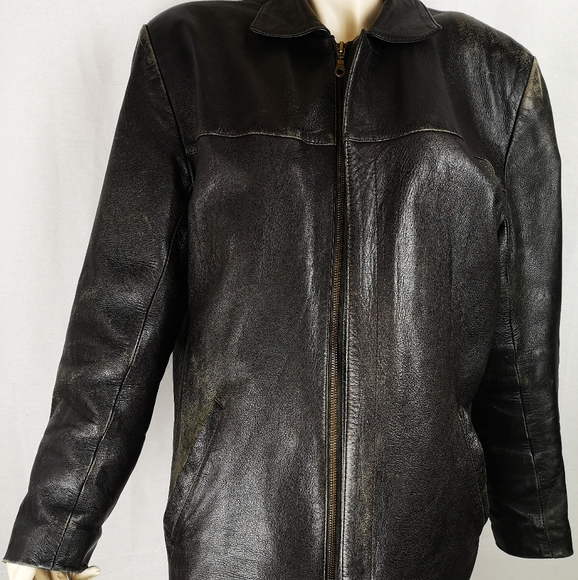 Real leather vintage leather jacket - Picture 1 of 4